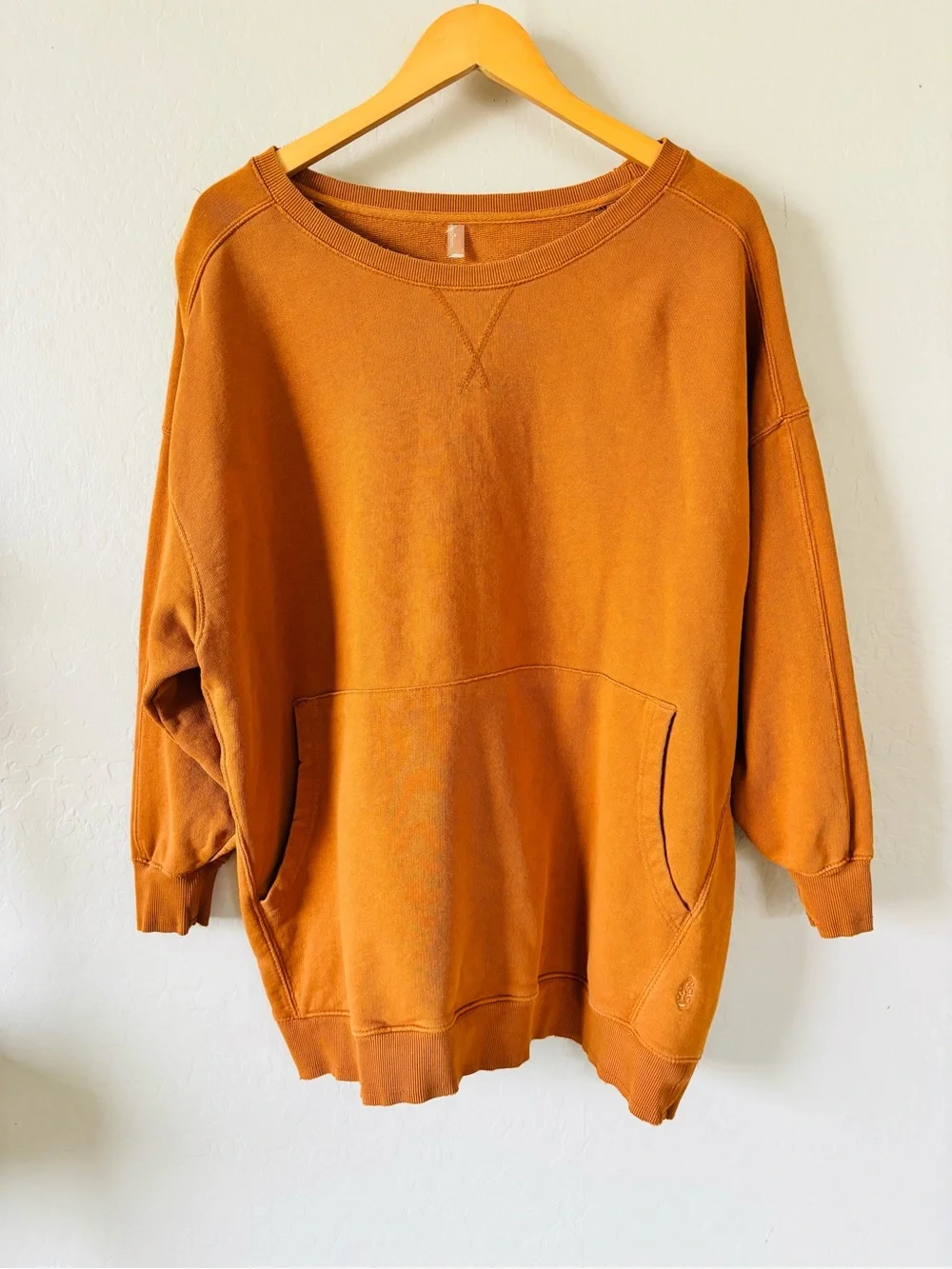 Free People Movement Oversized Crewneck Sweatshirt in Rust Orange - Picture 2 of 7